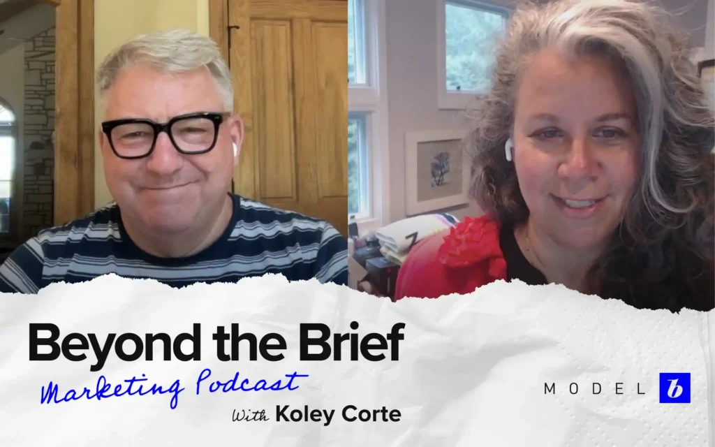 Portrait of Koley Corte, SVP & CMO at MetLife Investment Management and Retirement Solutions, featured in Model B’s Beyond the Brief marketing podcast series.