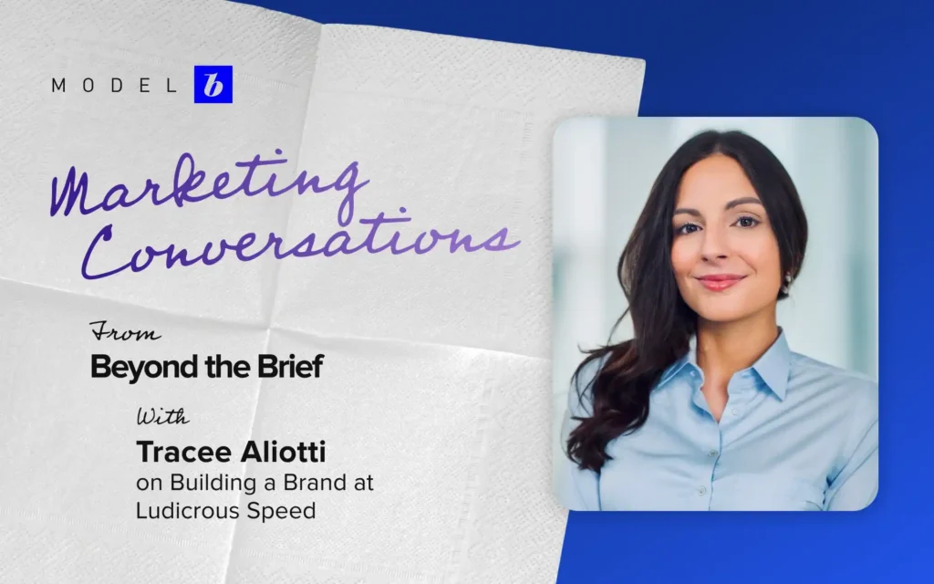 Portrait of Tracee Aliotti, SVP of Marketing at BoodleBox, featured in Model B’s Beyond the Brief marketing conversations series.